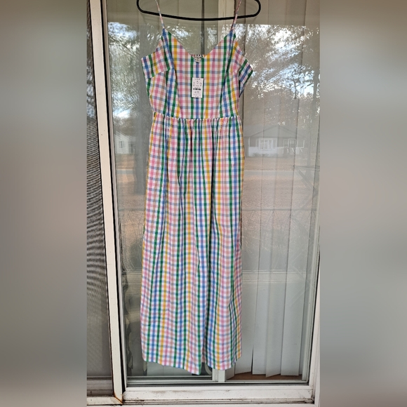 J.Crew Colorful Plaid Sundress Maxi Dress NWT Sz. 10 New With TagsNew wi… - Picture 3 of 8